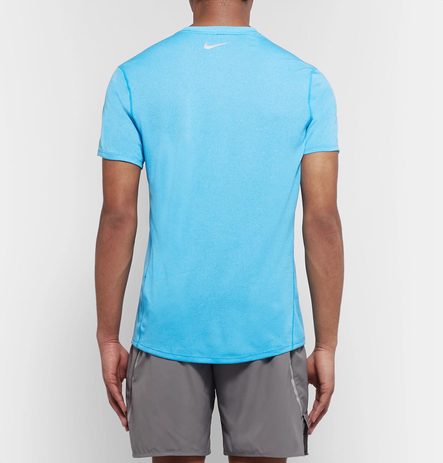 nike blue miler t shirt
