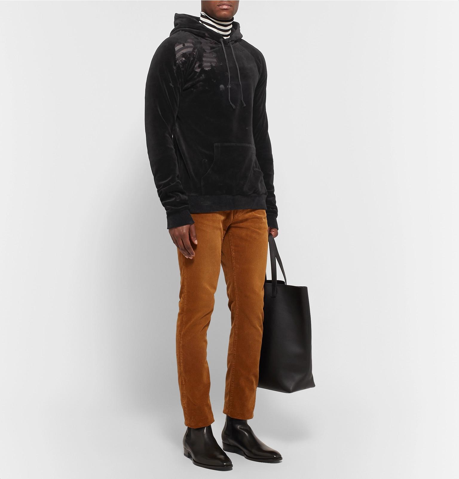 saint laurent velvet hoodie