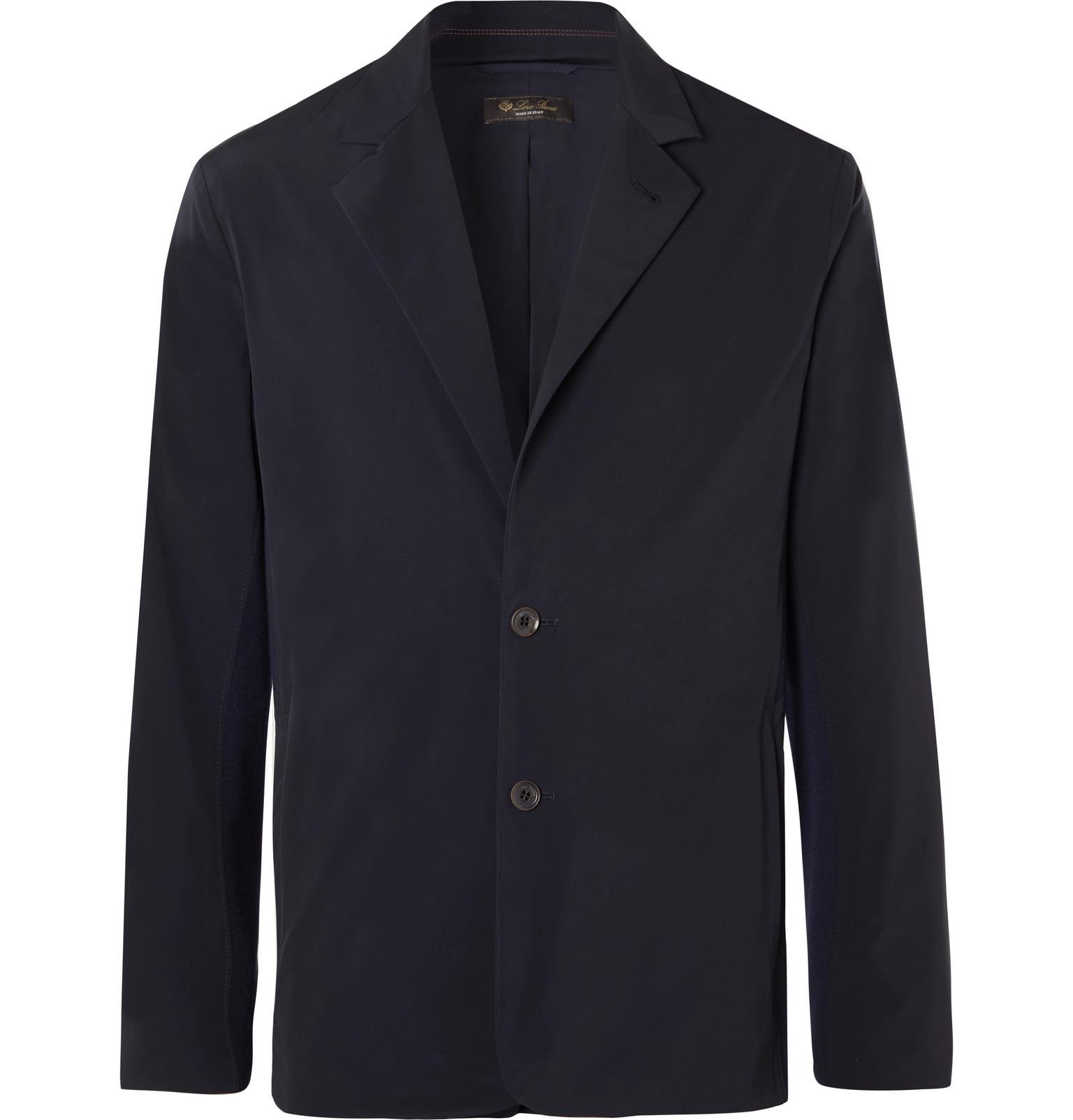 Loro Piana Jersey-trimmed Storm System Shell Blazer in Blue for Men - Lyst