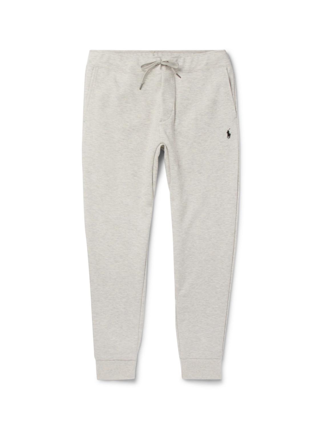 Polo Ralph Lauren Synthetic Slim-fit Mélange Tapered Jersey Sweatpants in  Gray for Men | Lyst