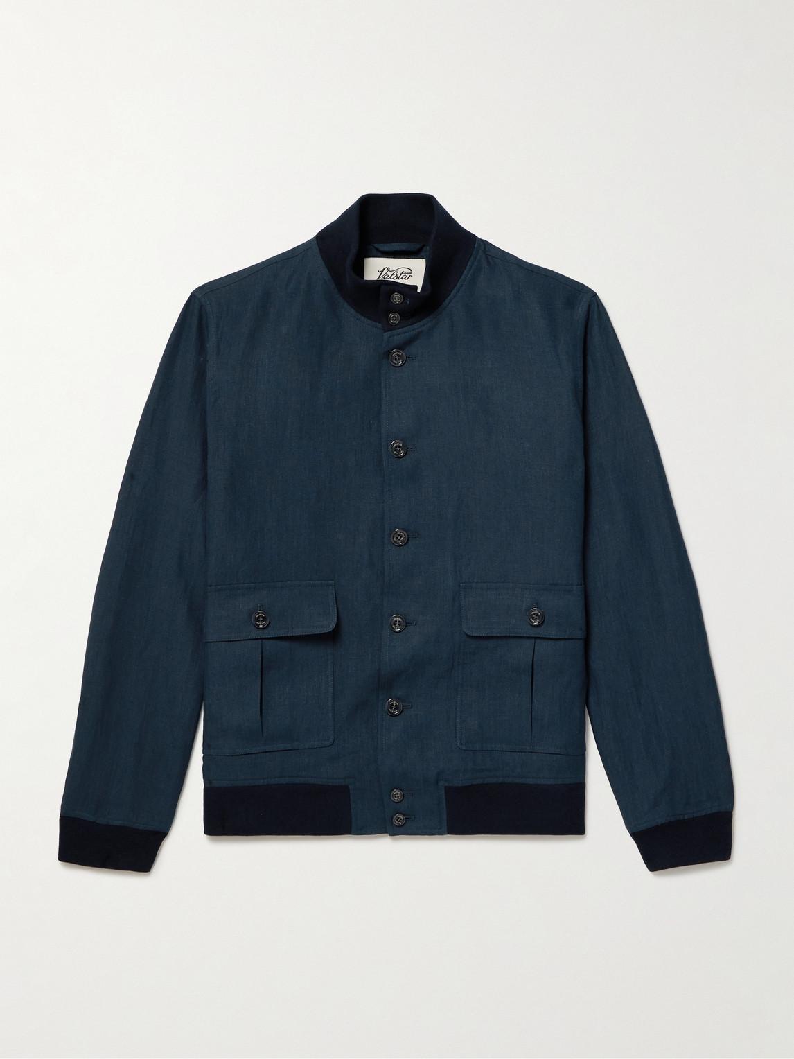 Valstar Ino Linen Bomber Jacket in Blue for Men Lyst UK