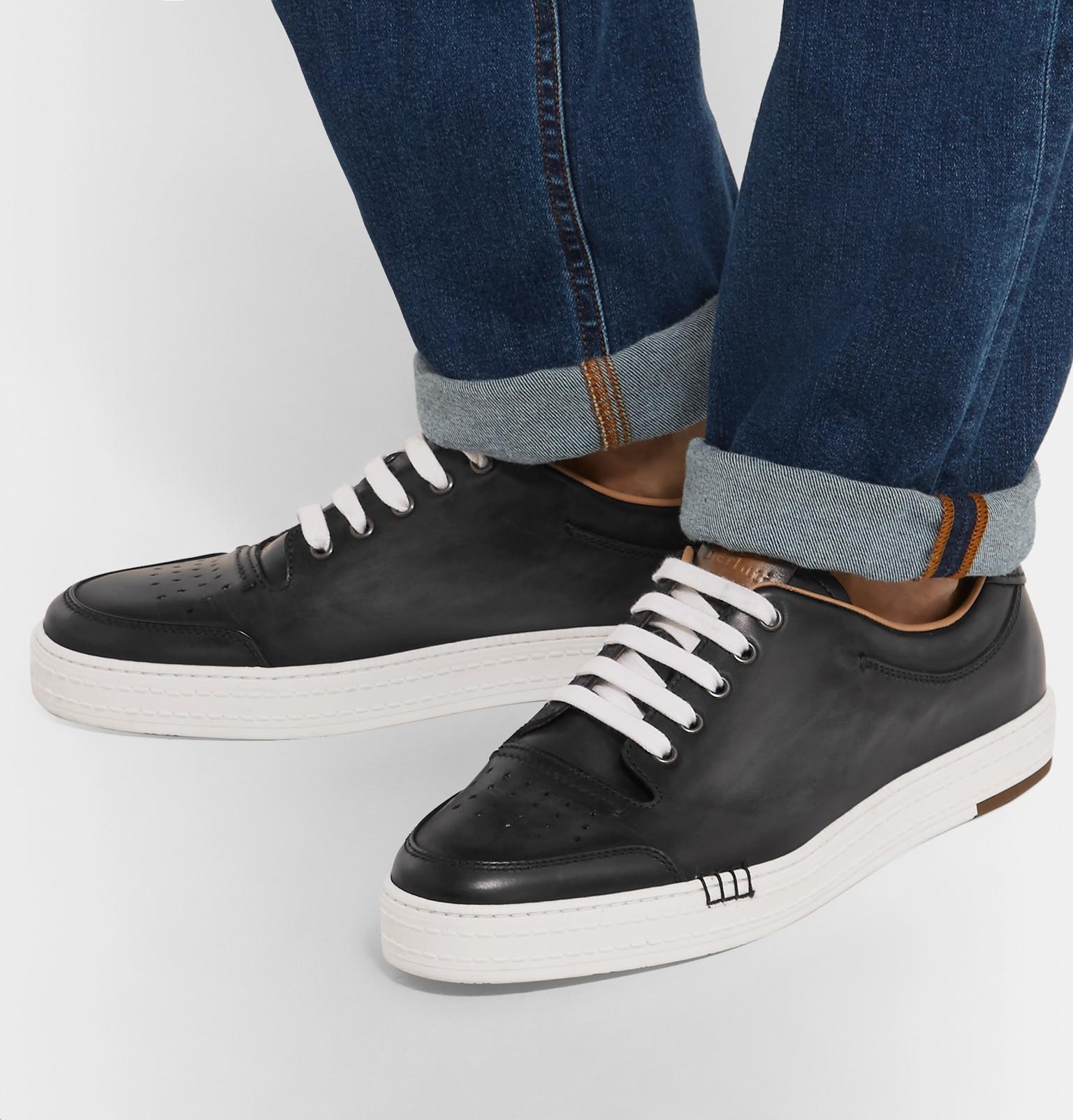 Berluti Playtime Leather Sneakers in Black for Men - Lyst