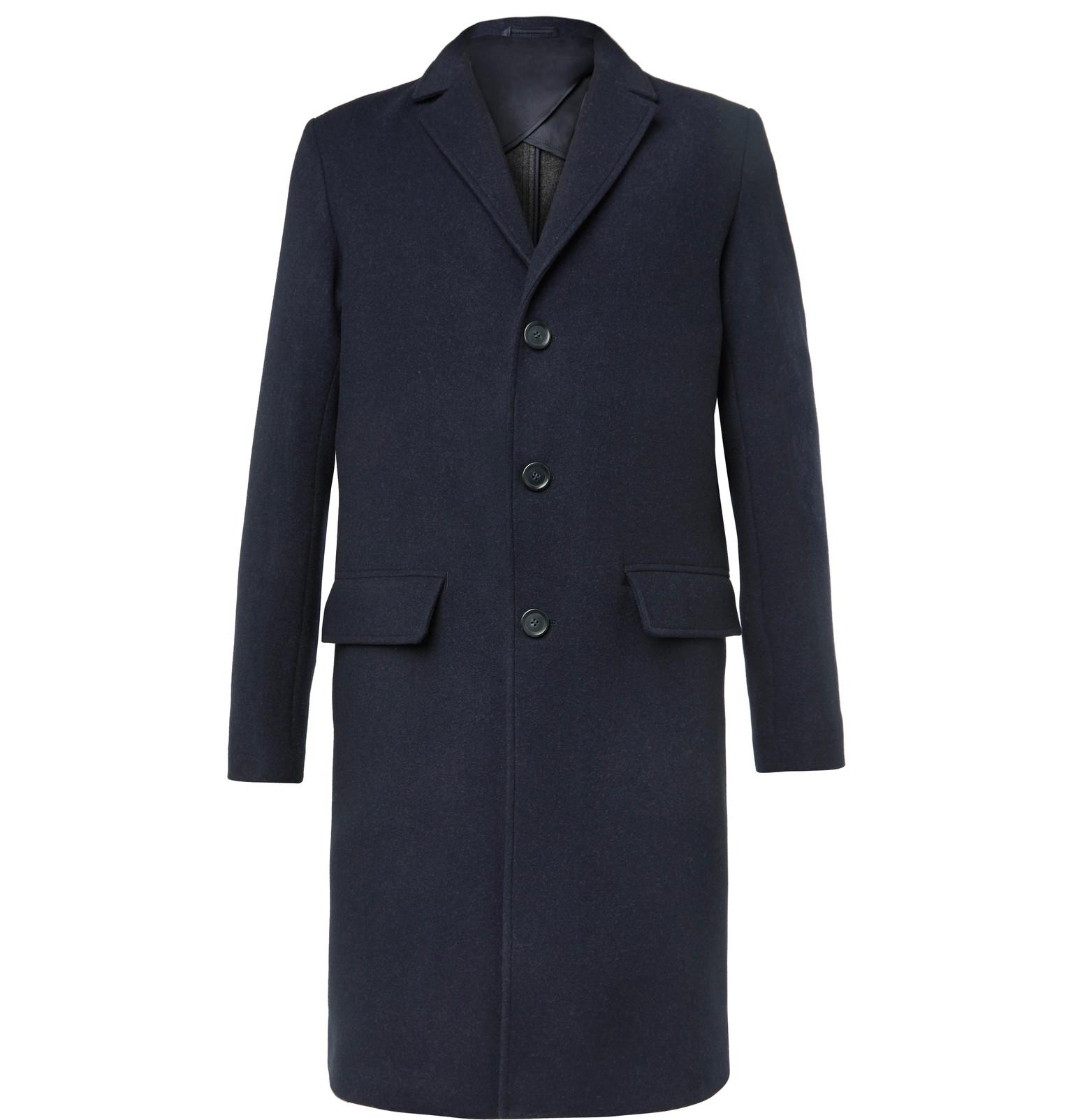 MR P. Double-faced Virgin-wool Overcoat in Navy (Blue) for Men - Lyst