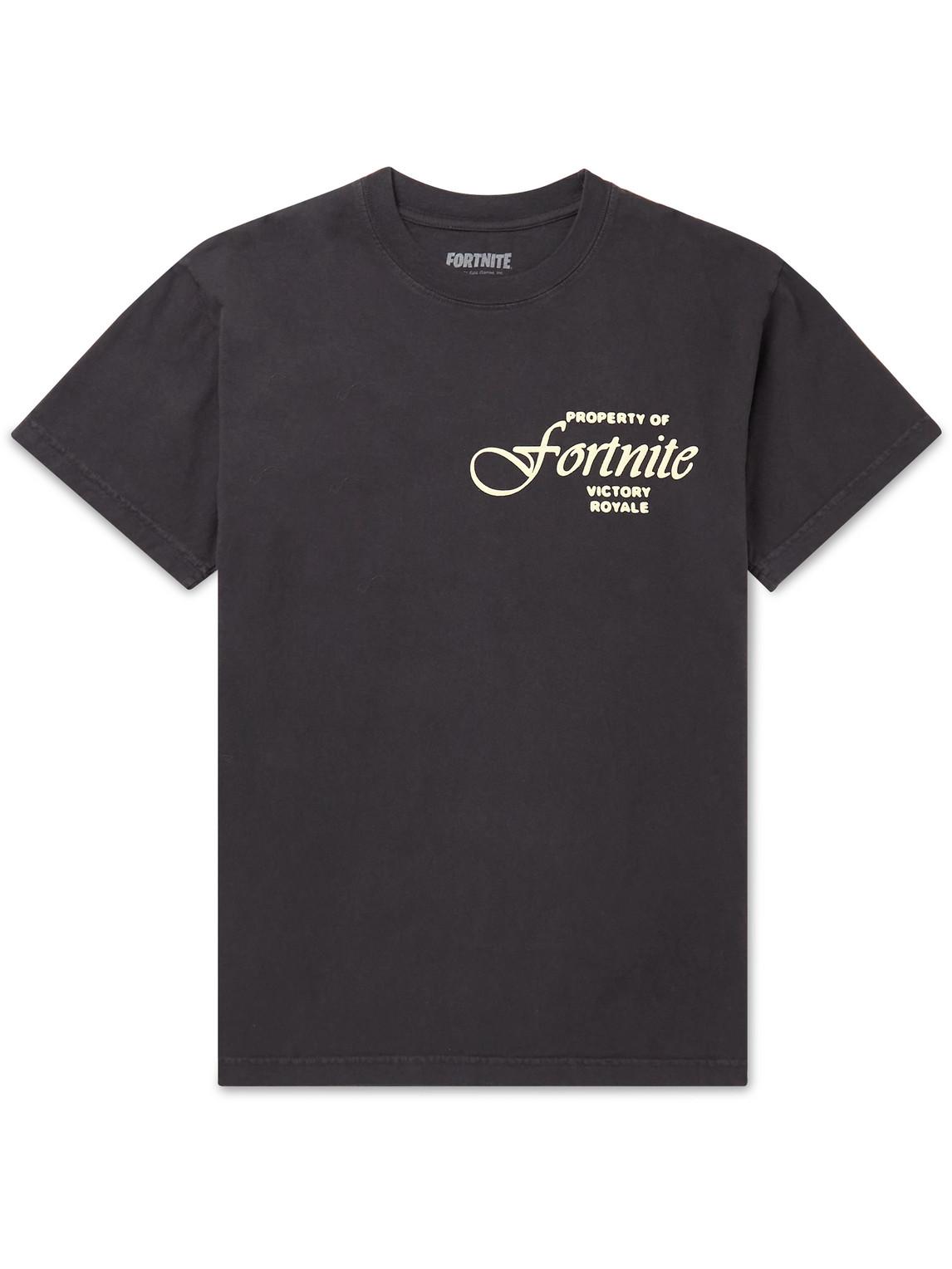 FORTNITE Property Logo-print Cotton-jersey T-shirt in Black for Men | Lyst