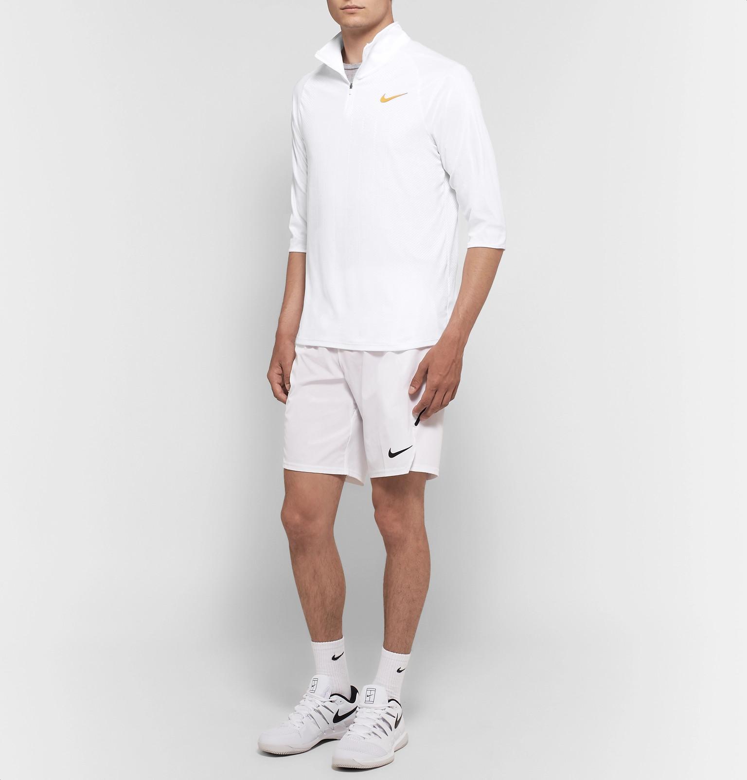 nike men's court challenger long sleeve half zip tennis top