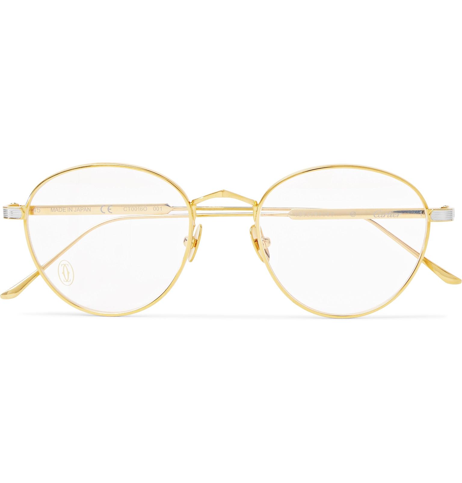 Cartier Signature C De Cartier Round-frame Gold And Silver-tone Optical  Glasses in Metallic for Men | Lyst