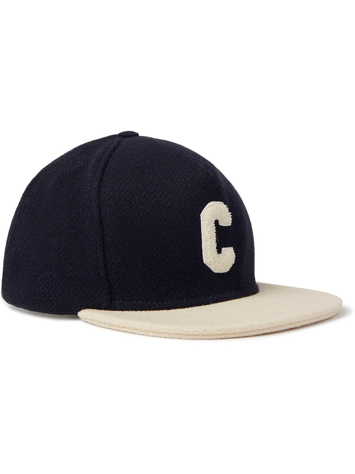 CELINE HOMME Logo-appliquéd Wool-blend Baseball Cap in Blue (Black) for Men  | Lyst