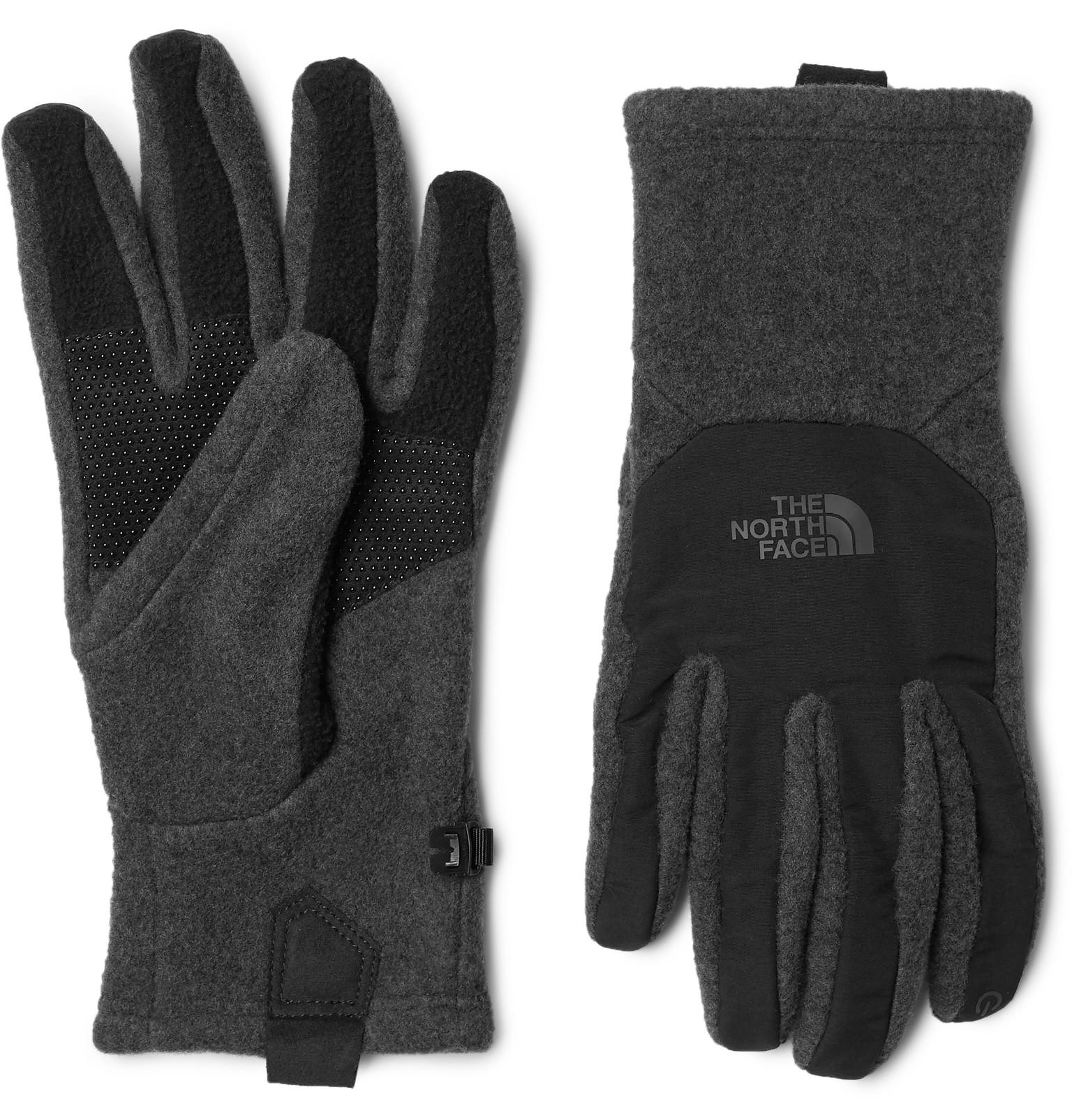 The North Face womens Denali eTIP Gloves burnt olive green camo fleecehandschuhe