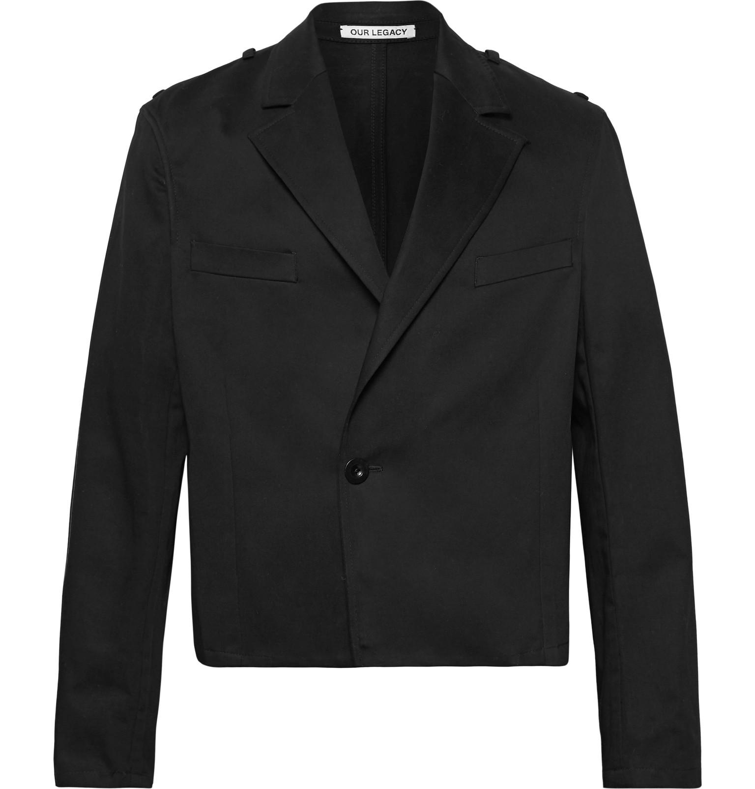 Our Legacy Cropped Cottontwill Jacket in Black for Men Lyst