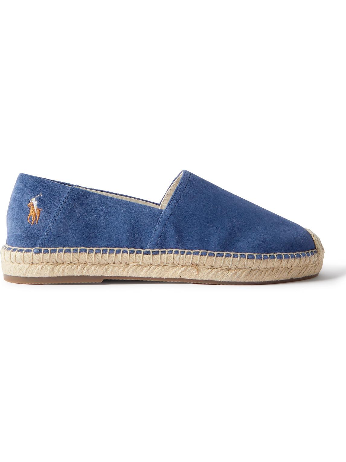 Polo Ralph Lauren Cevio Logo-embroidered Suede Espadrilles in Blue for Men  | Lyst