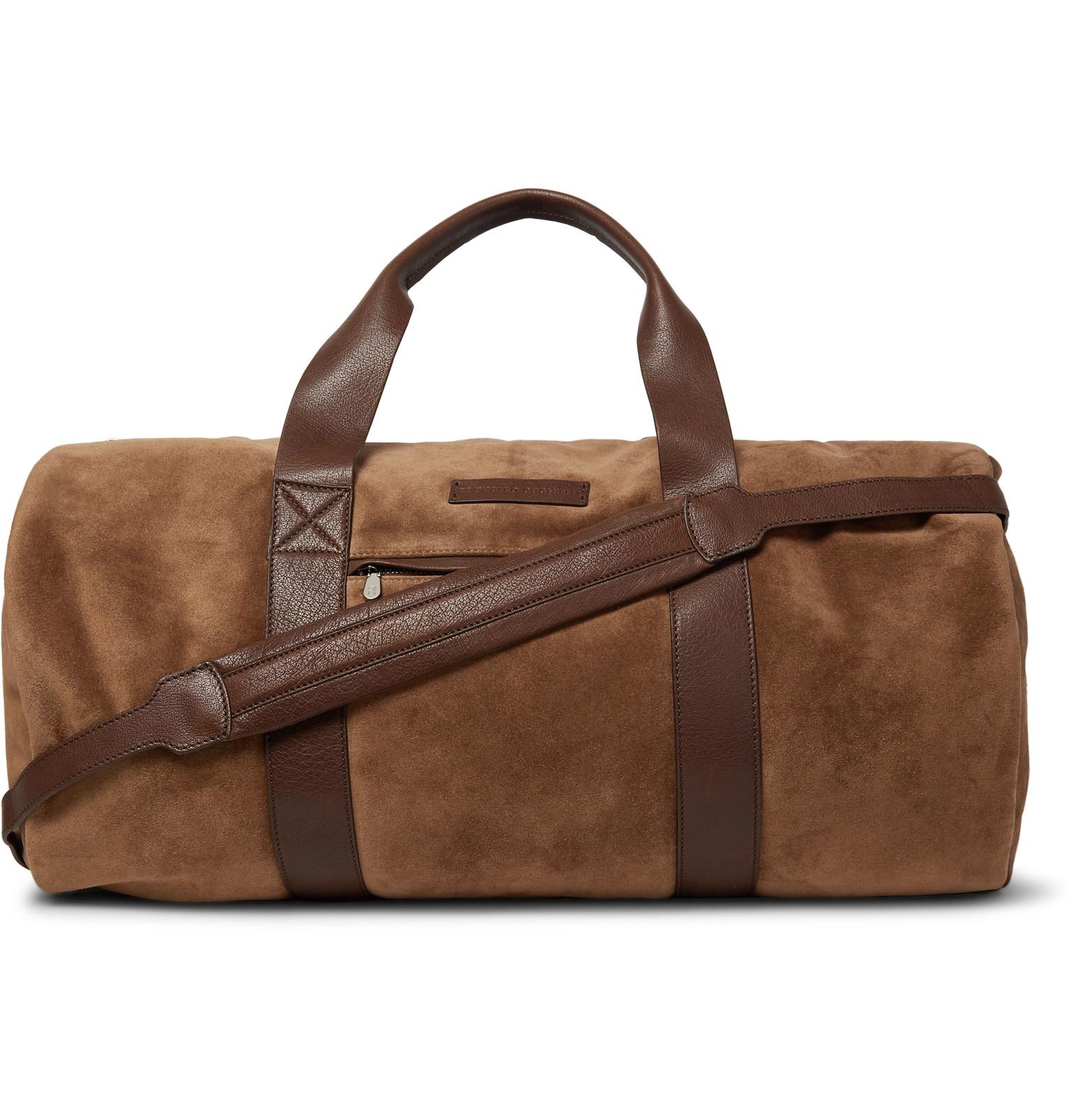 suede duffle bag