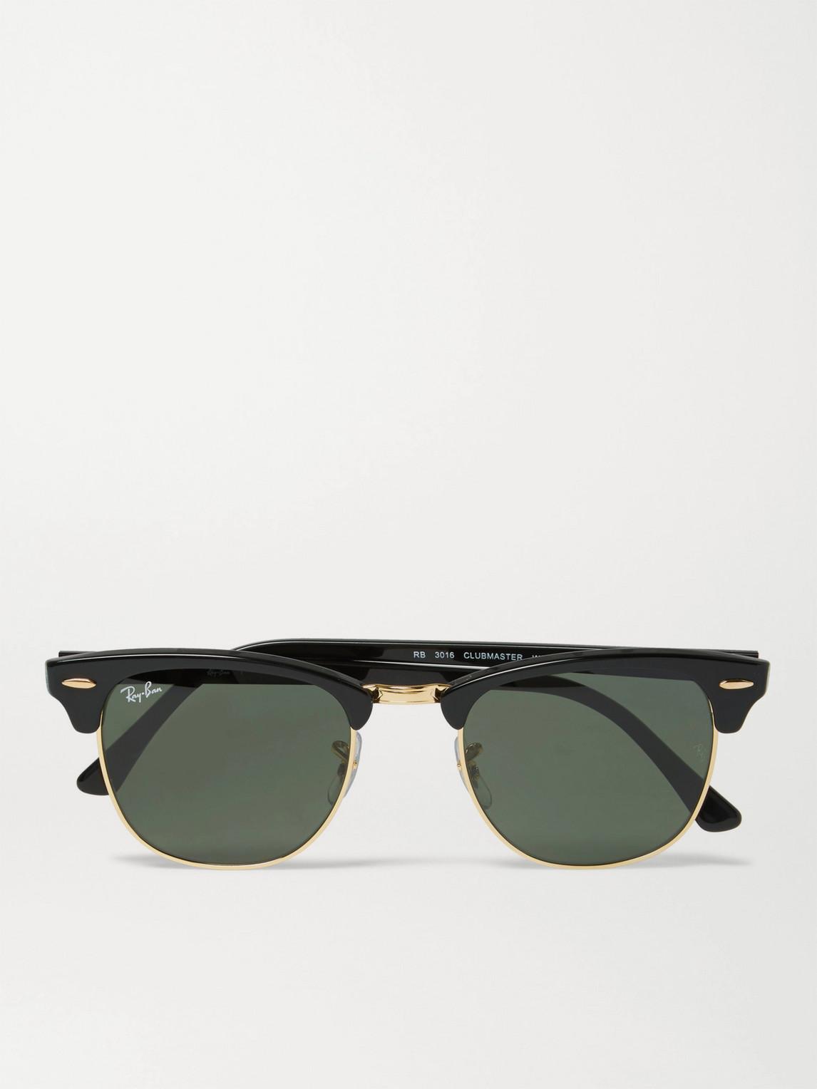 Ray-Ban Clubmaster Square-frame Acetate And Gold-tone Sunglasses in Green  for Men | Lyst UK