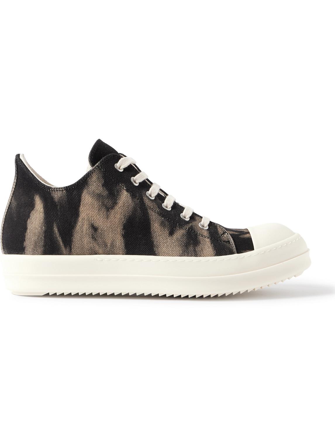 Rick Owens Sun-Bleached Denim High-Top Sneakers in Black for Men