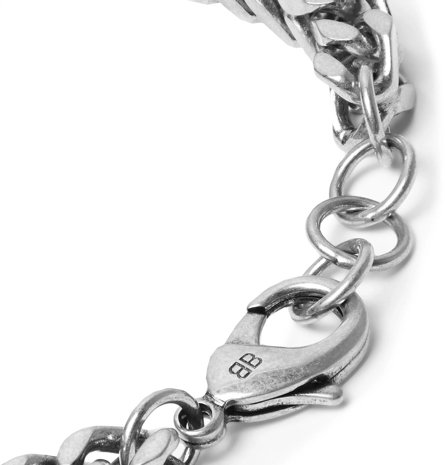 Balenciaga Silver-tone Chain Bracelet in Metallic for Men | Lyst