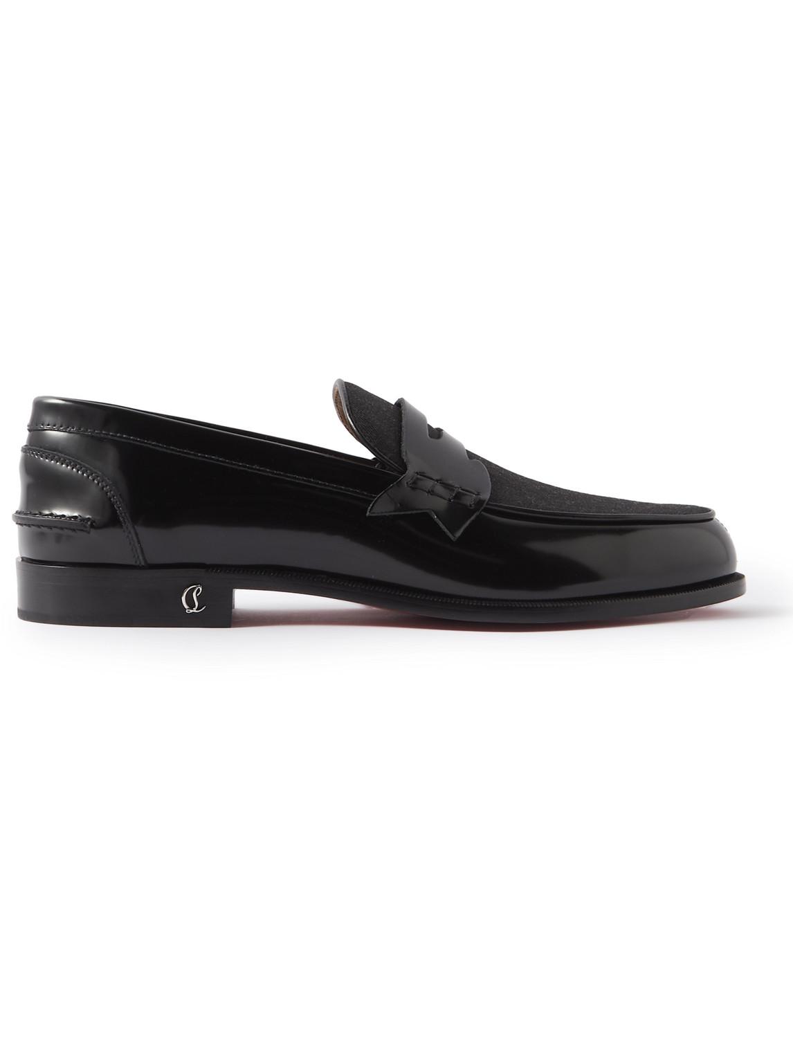 Christian Louboutin Canvas And Leather Penny Loafers in Black for Men