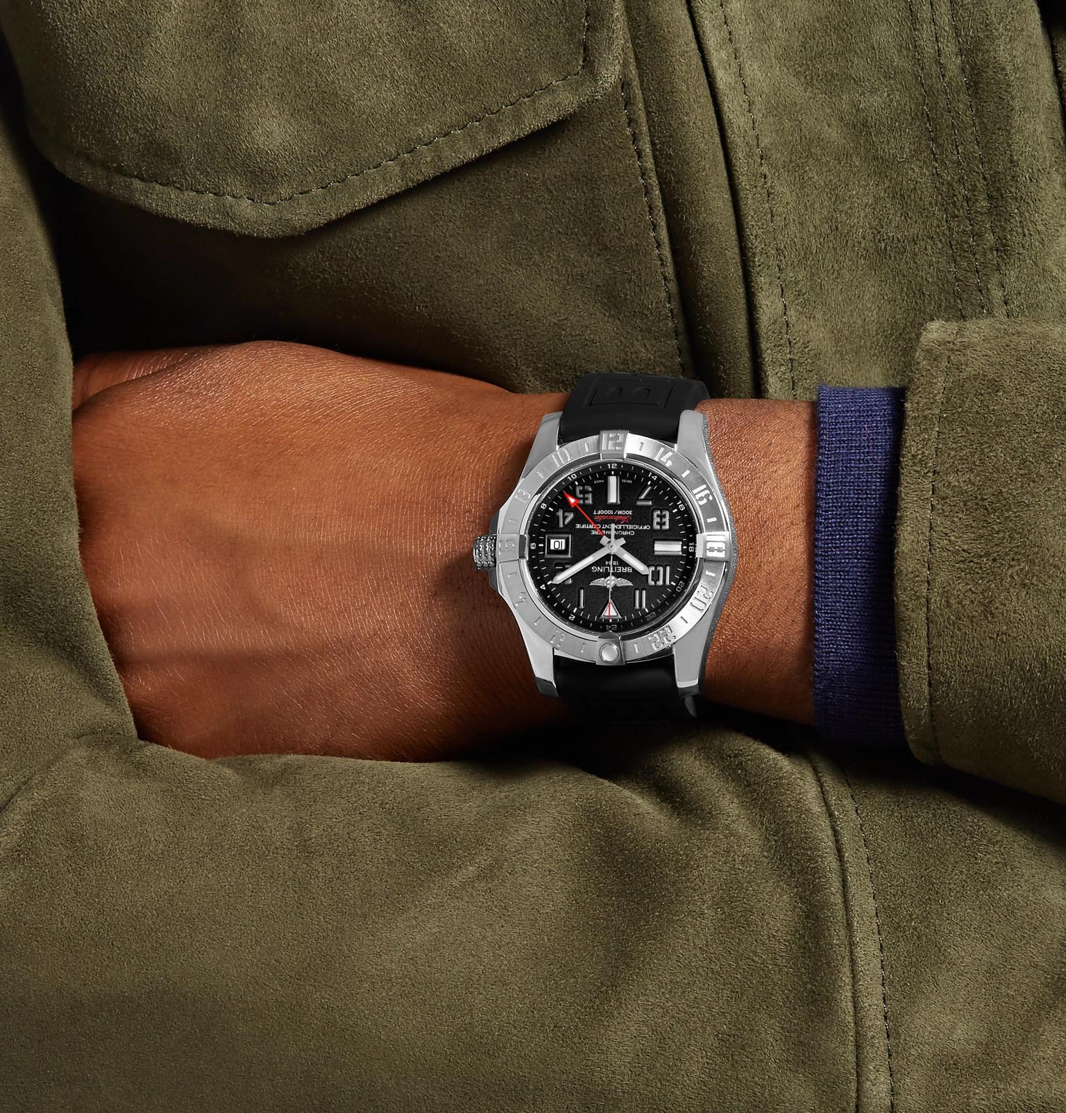 breitling avenger 2 gmt rubber strap
