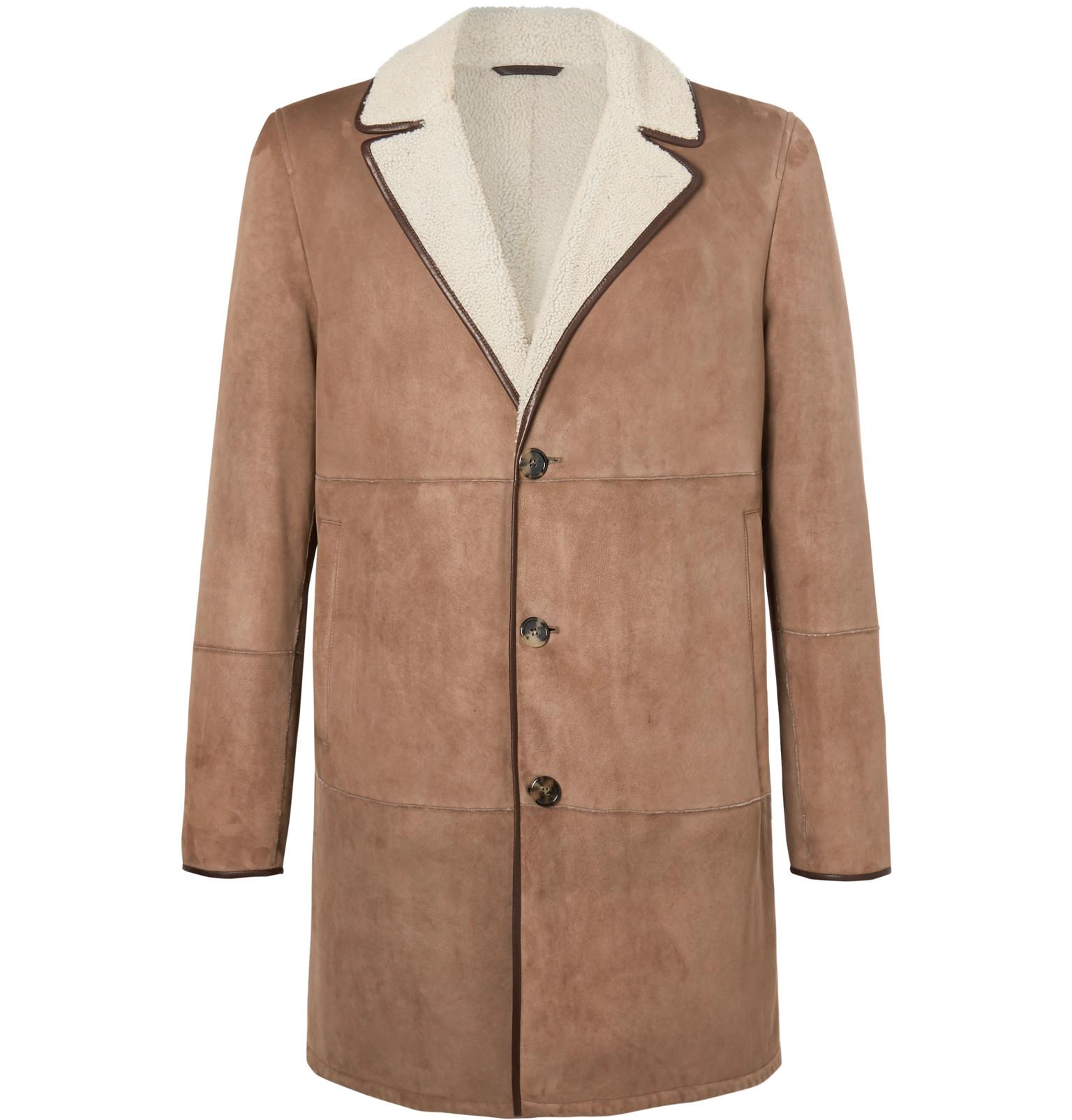 Loro Piana Wollaston Shearling Coat in Brown for Men - Lyst