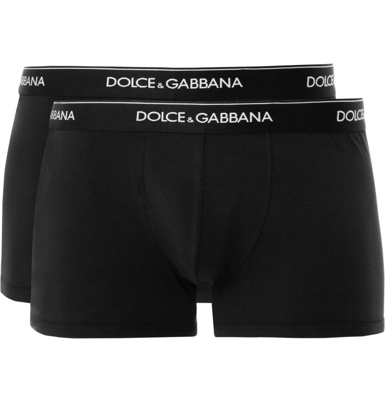 Dolce & Gabbana Two-pack Stretch-cotton Briefs in Black for Men - Lyst