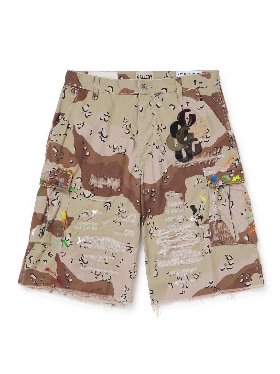 GALLERY DEPT. Kenzi Chocolate Chip Appliquéd Distressed Camouflage