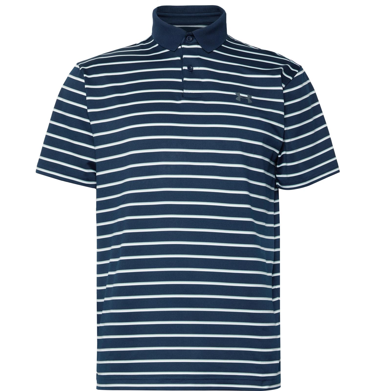 navy blue under armour polo shirt