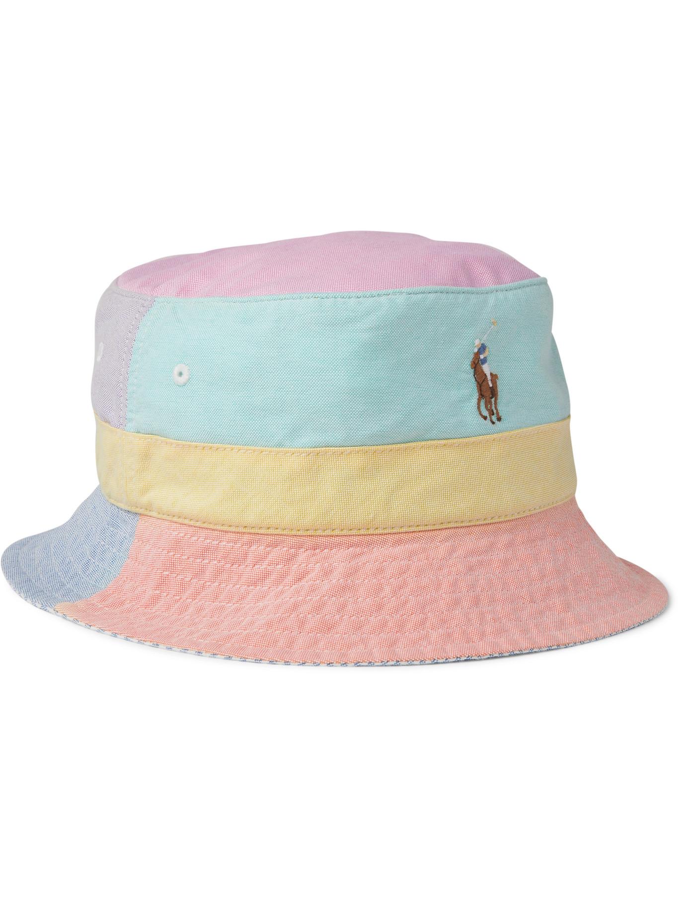 Polo Ralph Lauren Logo-embroidered Colour-block Cotton-canvas Bucket Hat  for Men | Lyst
