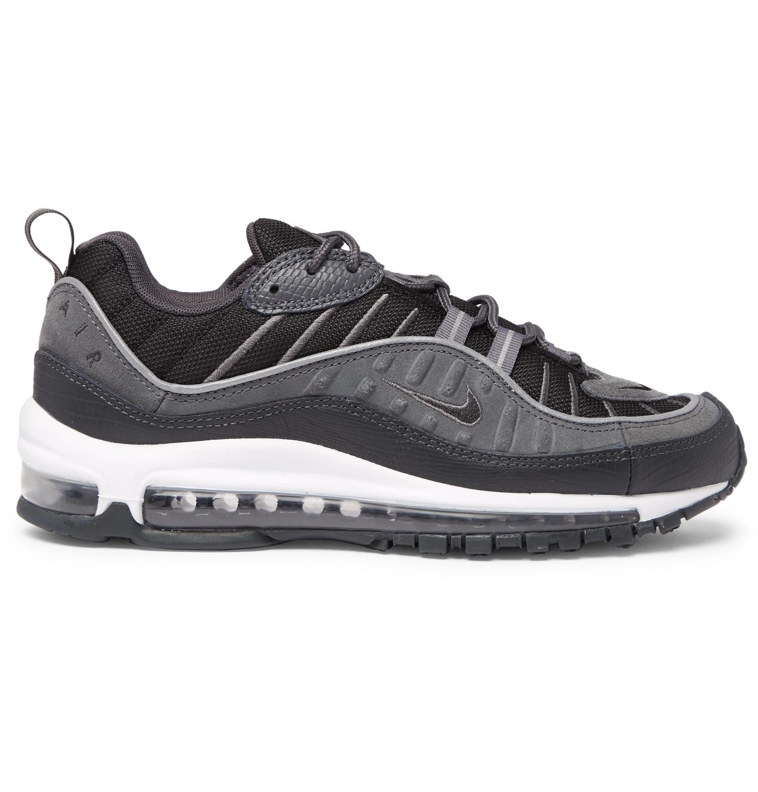 air max 98 leather and nubuck-trimmed mesh sneakers