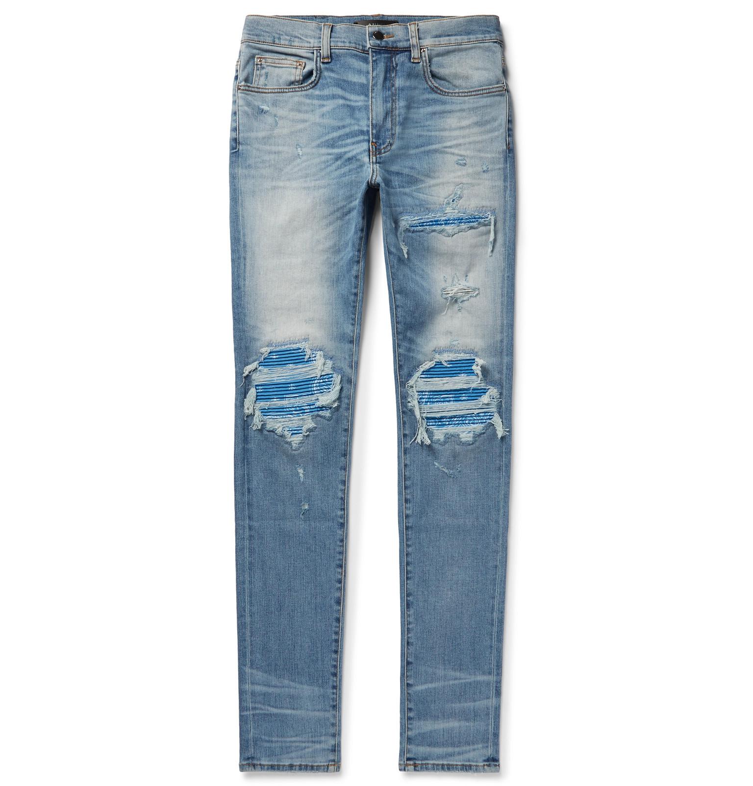 distressed stretch jeans