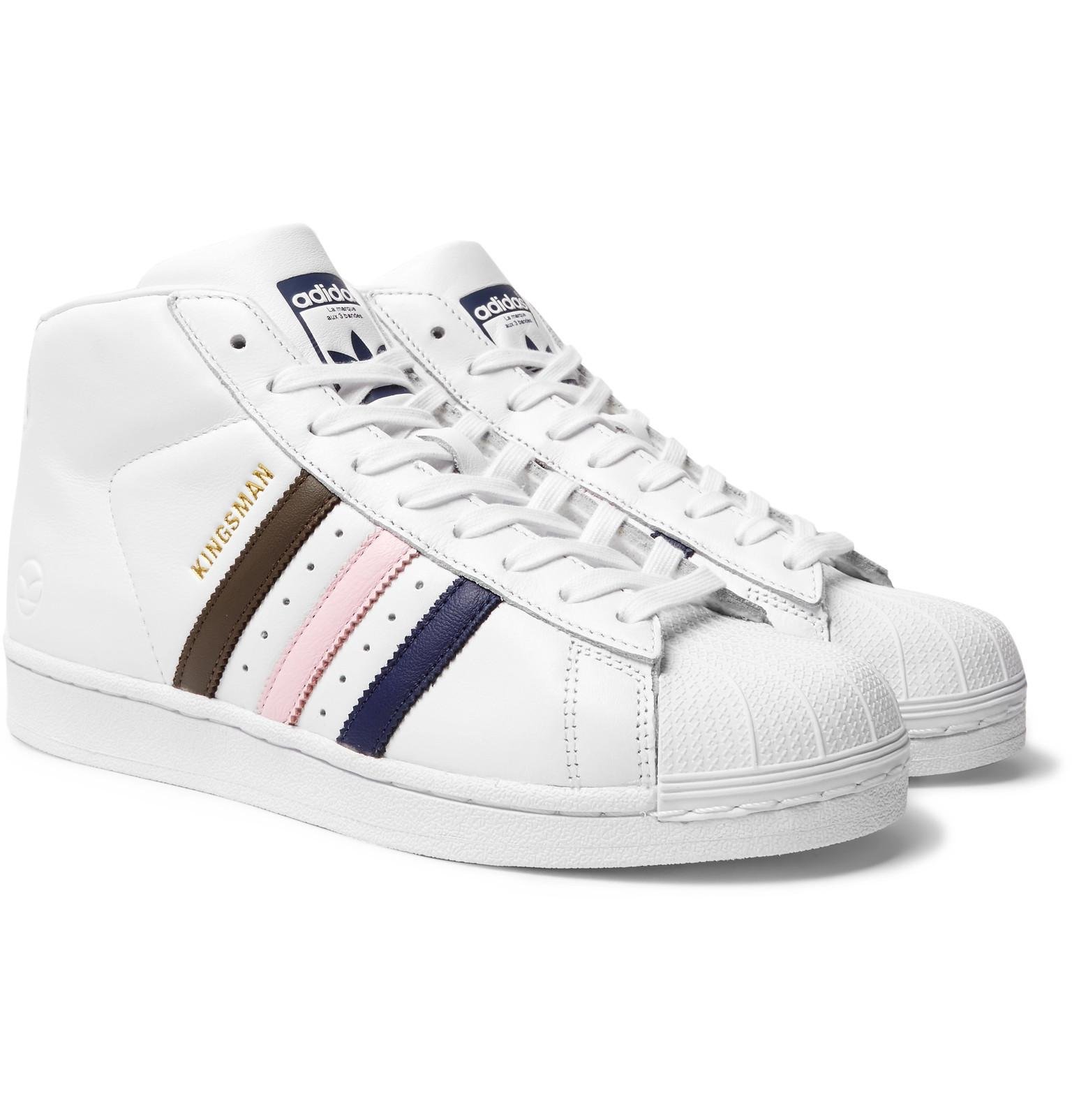 Kingsman + Adidas Originals Superstar Pro Numbered Leather High-top Sneakers  in White for Men | Lyst