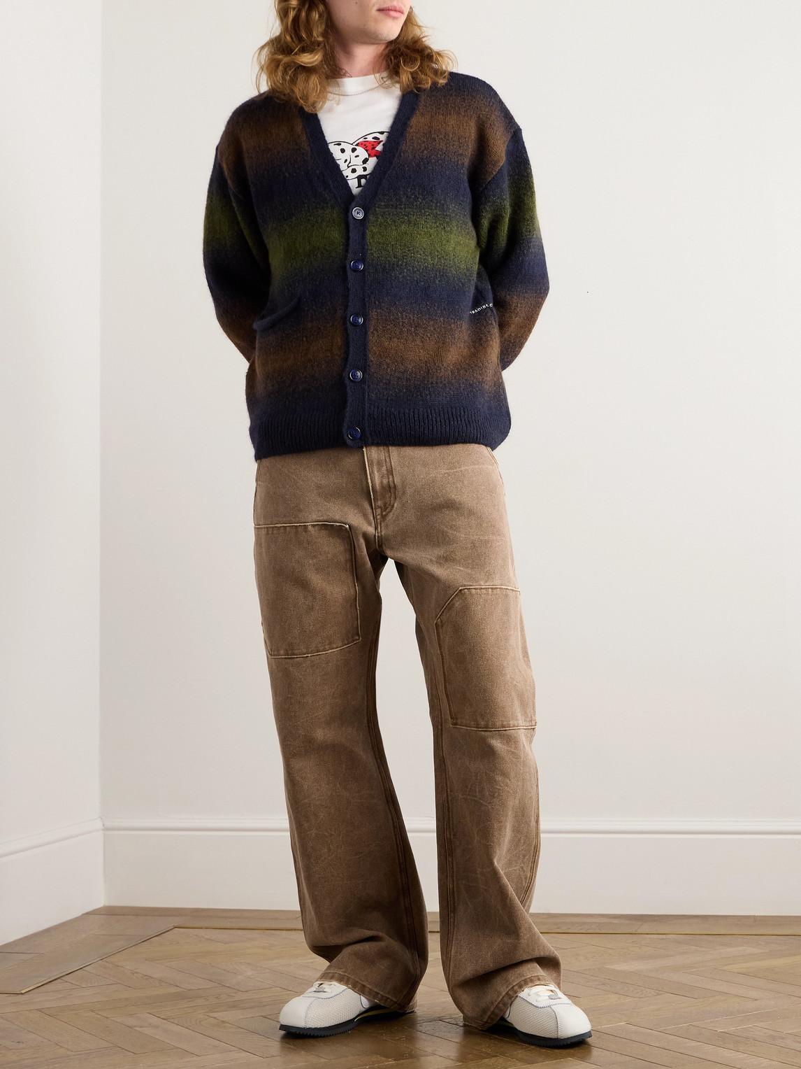 Pop Trading Co. Striped Knitted Cardigan in Blue for Men | Lyst UK