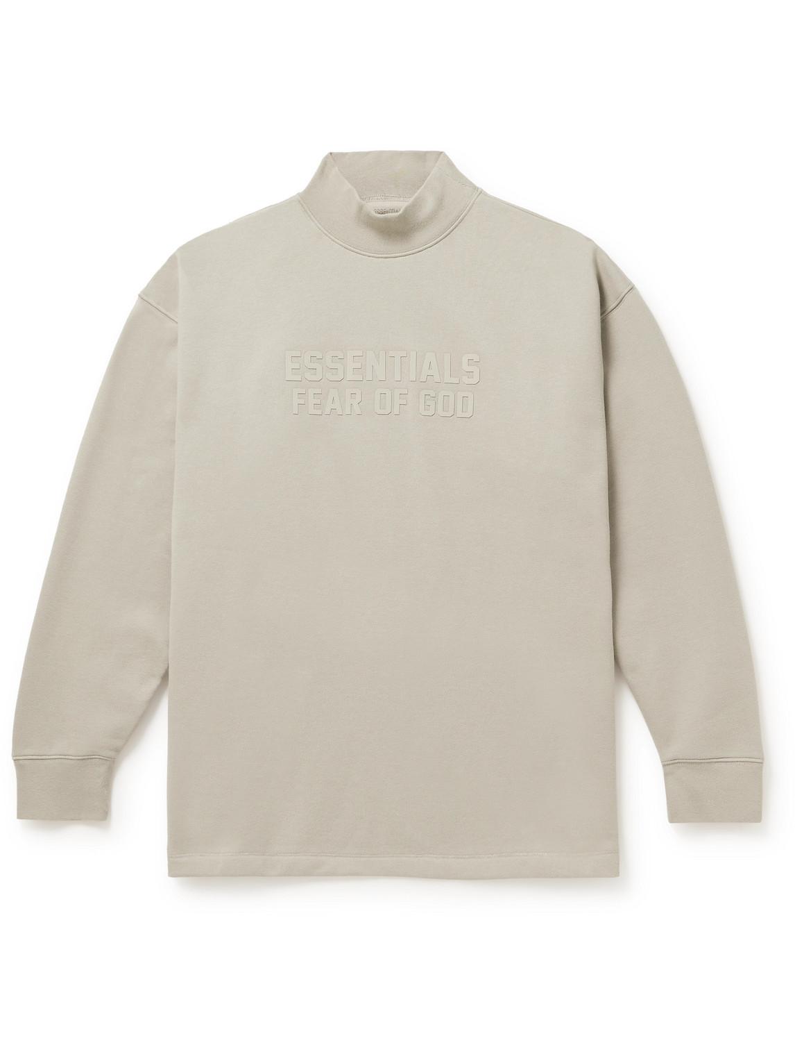 Fear of God ESSENTIALS Logo-appliquéd Cotton-blend Jersey Mock-neck  Sweatshirt in White for Men | Lyst