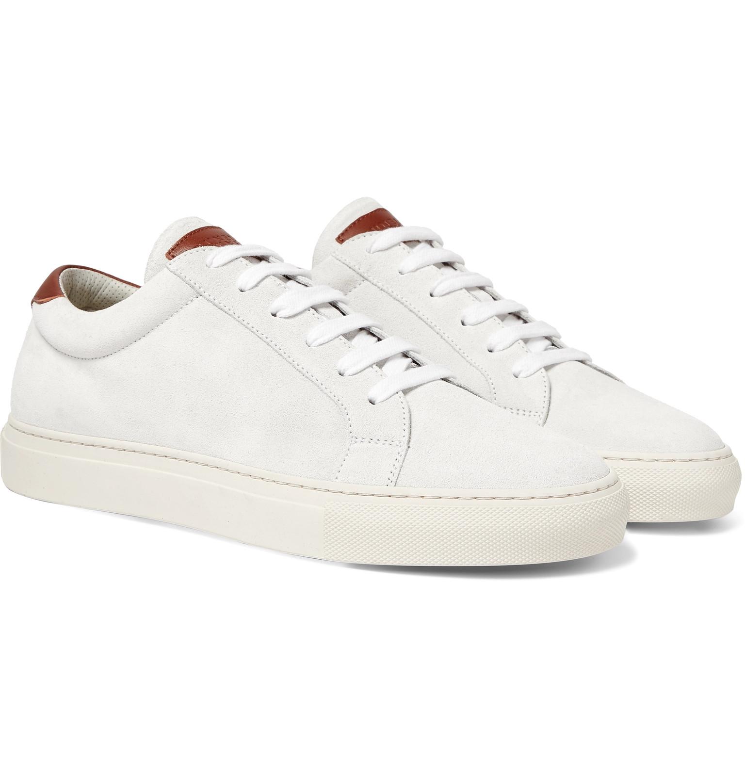 Brunello Cucinelli Leather-trimmed Brushed-suede Sneakers in White for ...