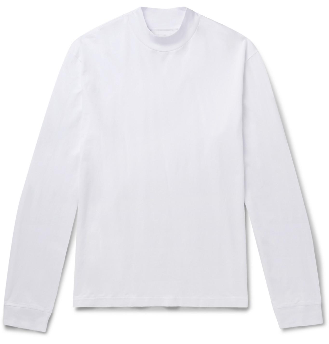 Download Acne Studios Cotton-jersey Mock-neck T-shirt in White for ...