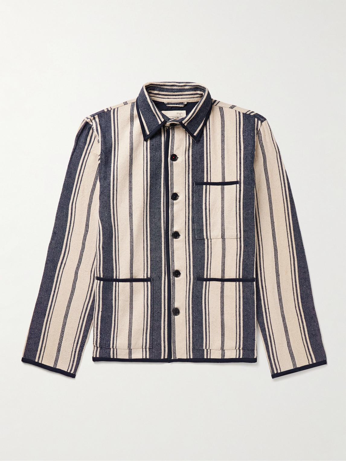 Striped store long jacket