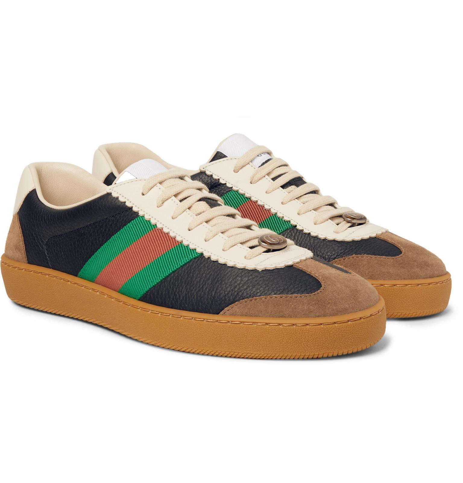 interview Portico uærlig Gucci Leather And Suede Sneakers in Blue for Men | Lyst Canada