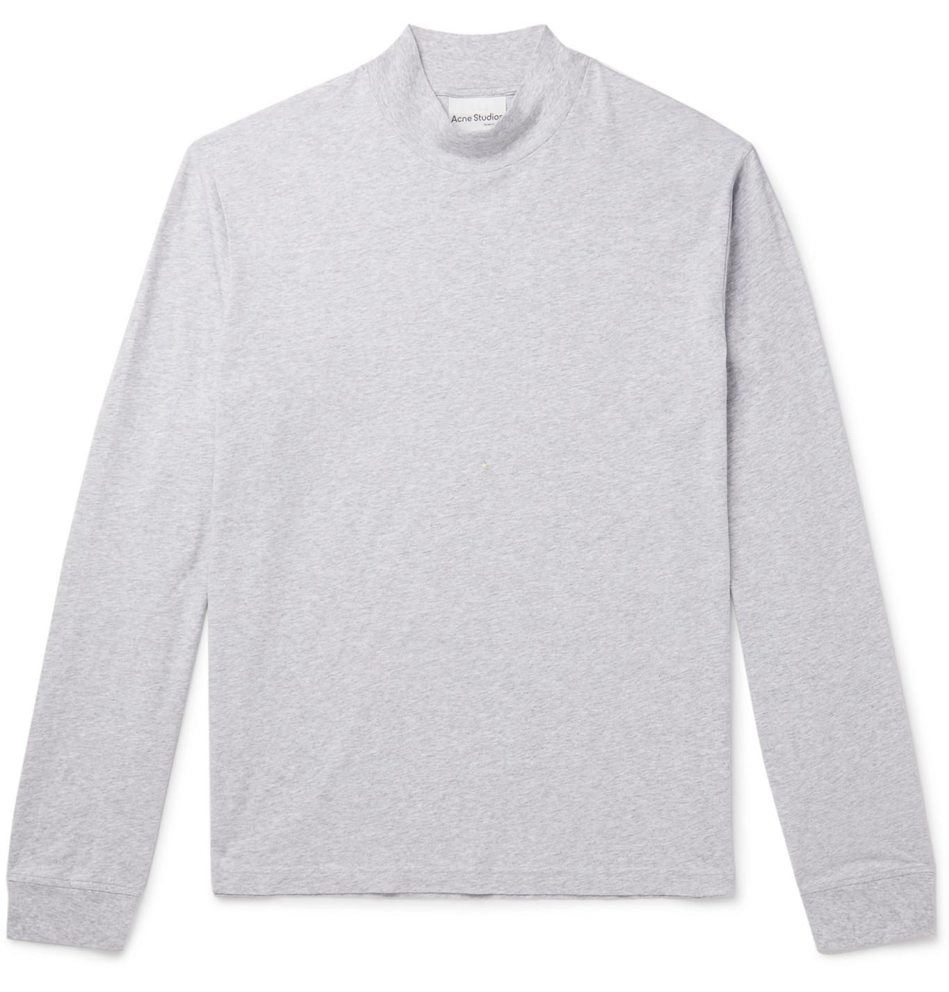 Download Acne Studios Cotton-jersey Mock-neck T-shirt in Gray for ...