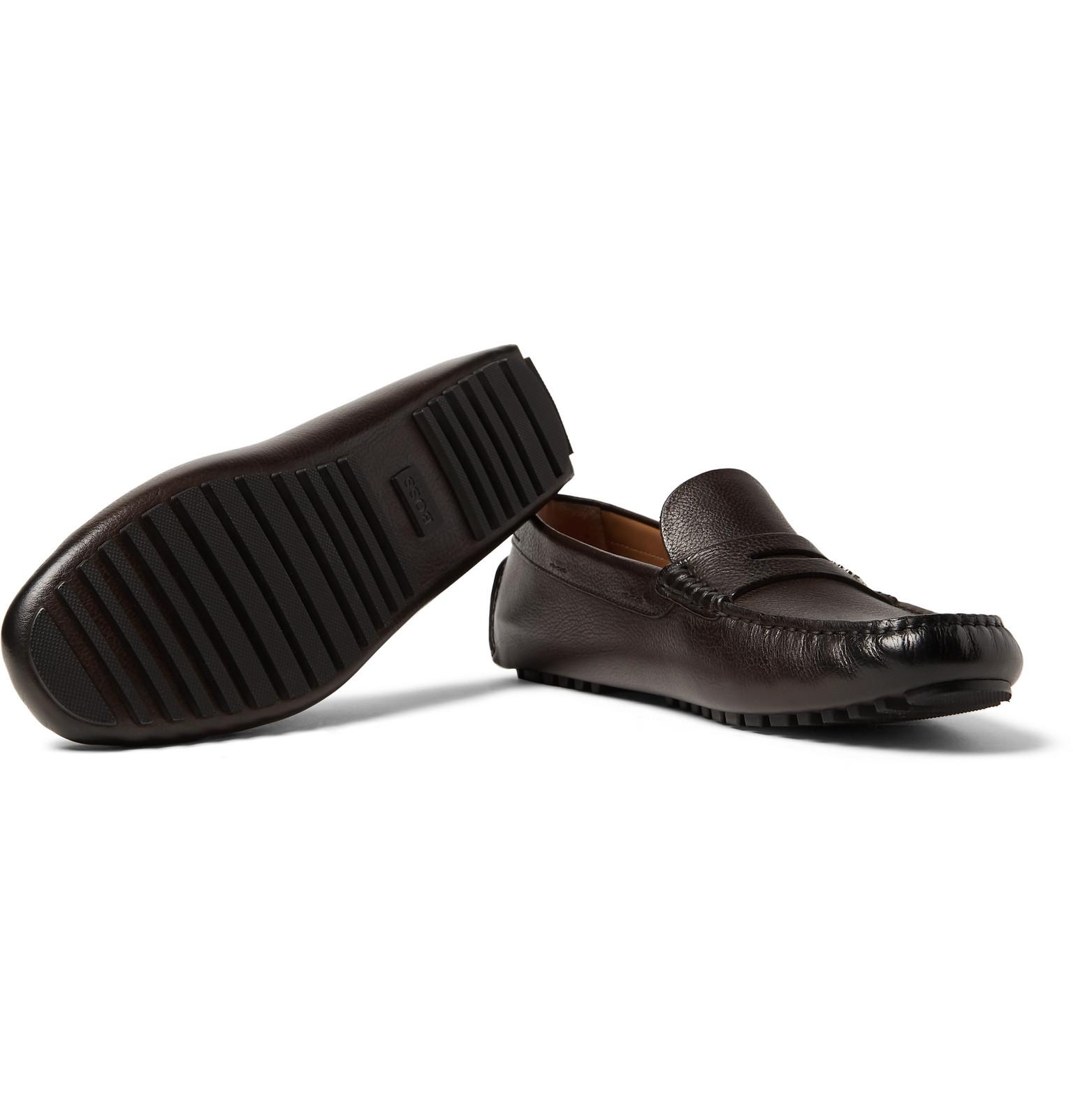 BOSS by Hugo Boss Leather Driving Shoes in Brown for Men - Lyst