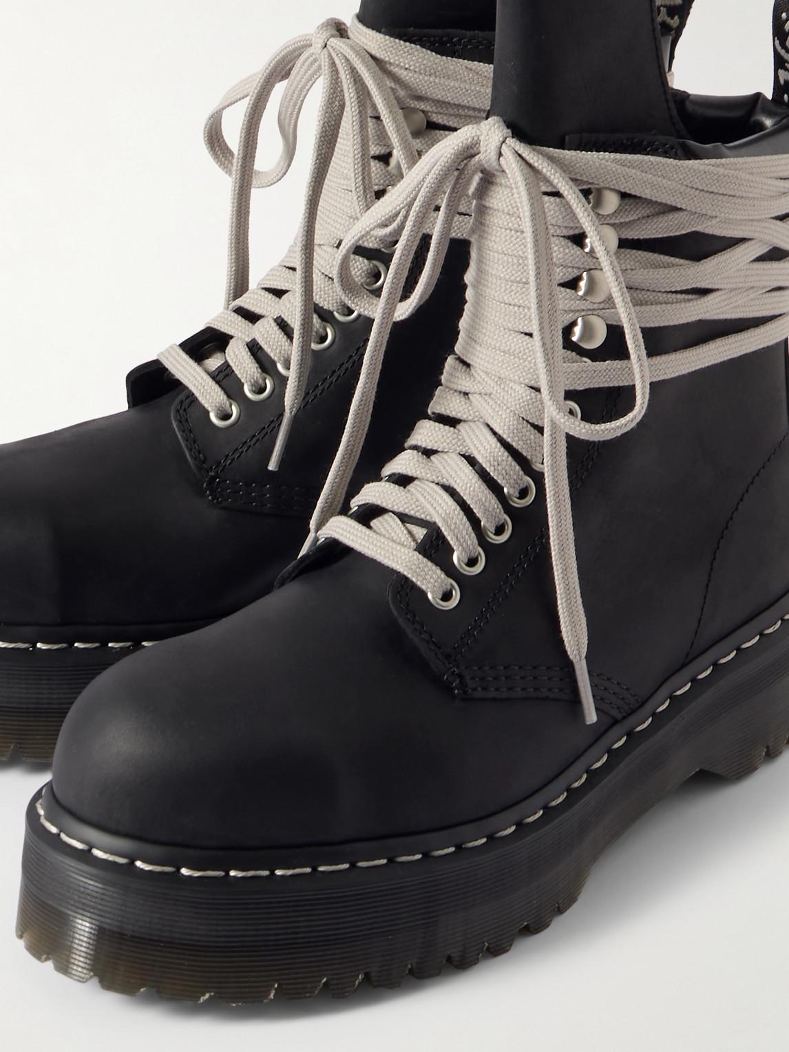 Rick Owens Dr Martens Quad Sole Steel Toe Leather Lace-up Boots in