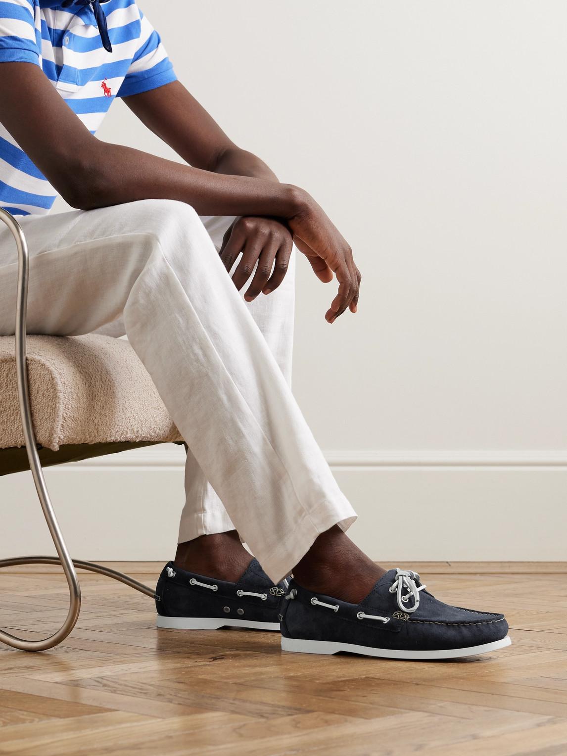 Blue polo boat shoes hotsell