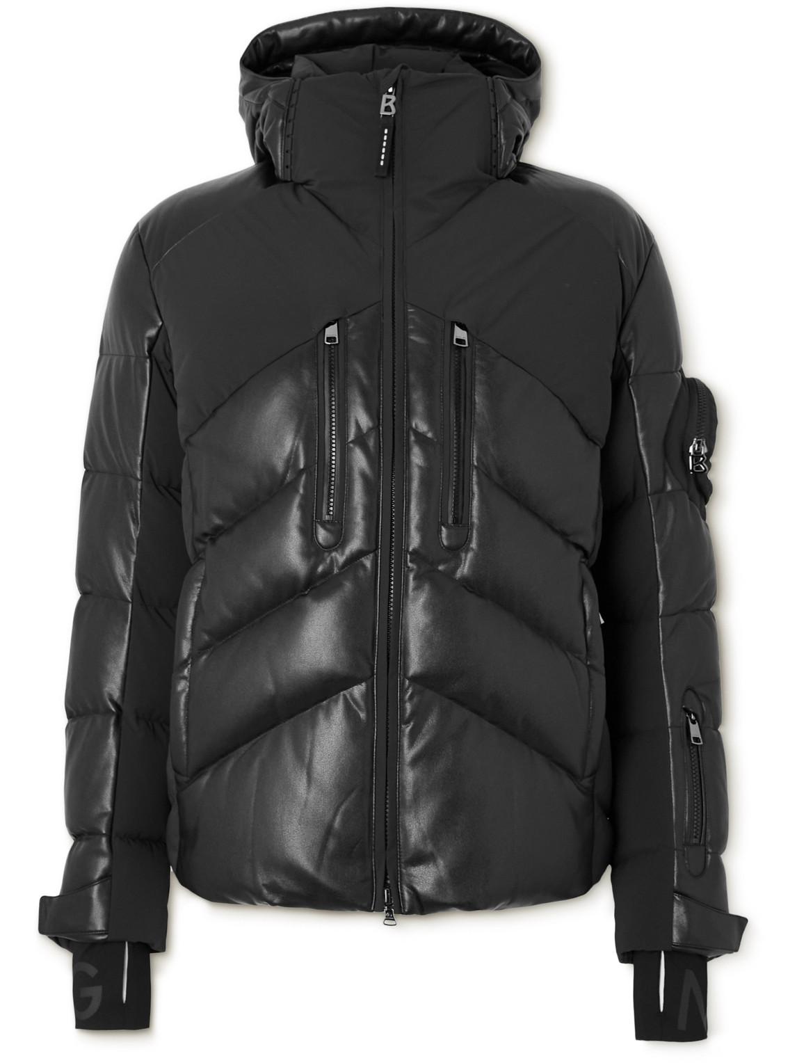 Bogner Jeet Shellpanelled Quilted Faux Leather Hooded Down Ski Jacket