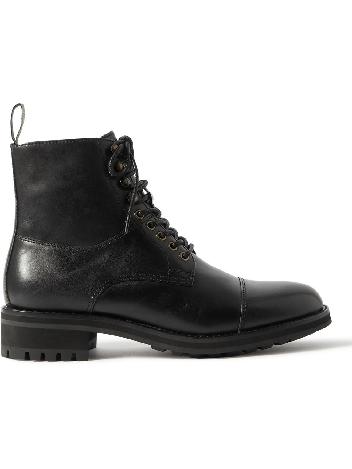 Polo Ralph Lauren Bryson Leather Hiking Boots in Black for Men | Lyst