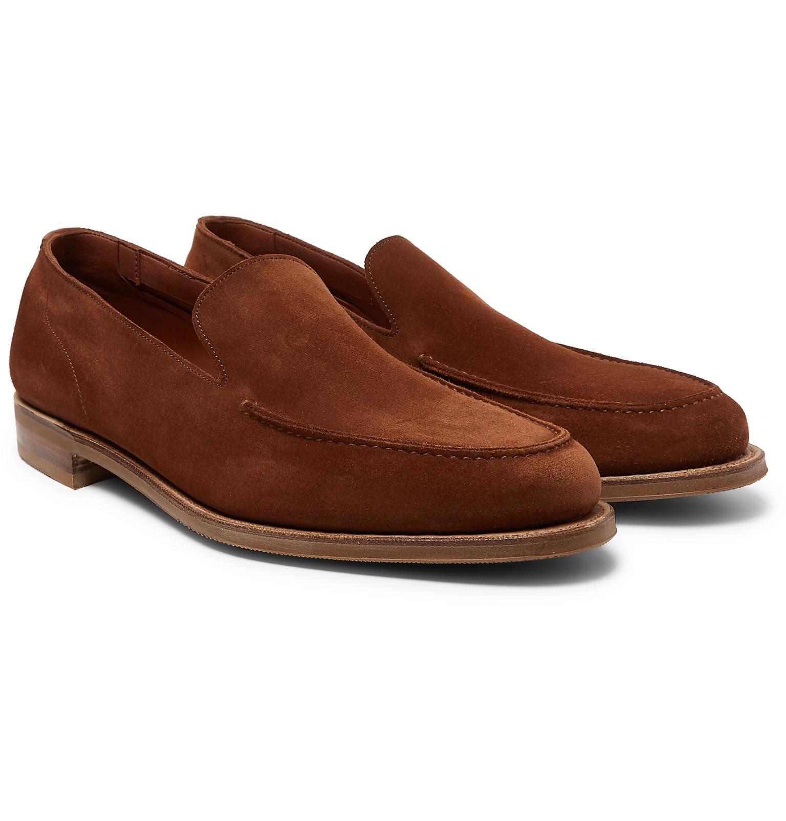 Edward Green Islington Suede Loafers in Light Brown (Brown) for Men - Lyst
