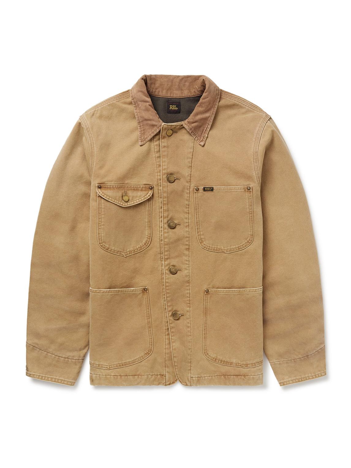 RRL Lynn Corduroy-Trimmed Cotton-Canvas Jacket in Natural for Men