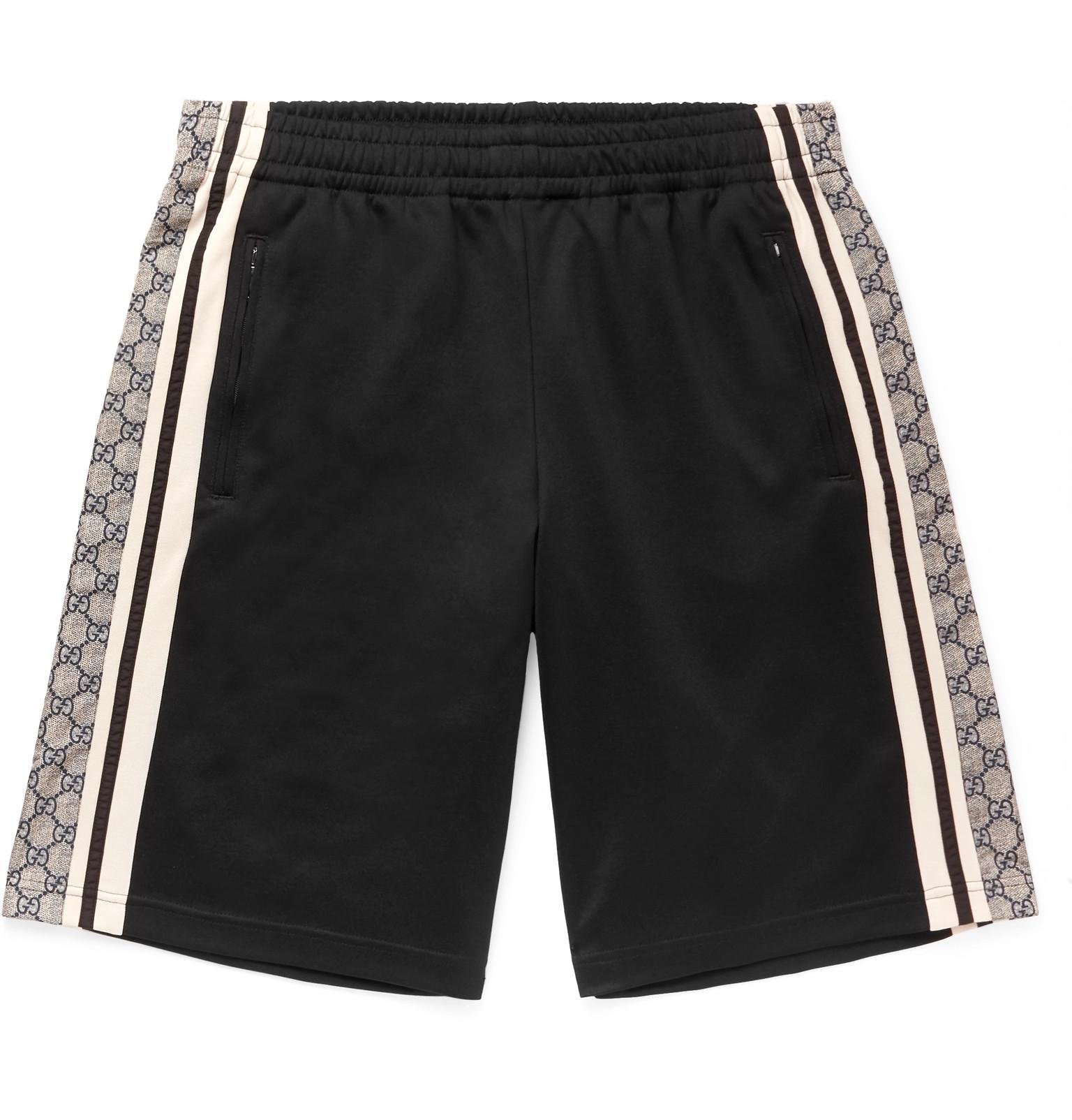 Gucci Logo-print Striped Tech-jersey Shorts in Black for Men | Lyst