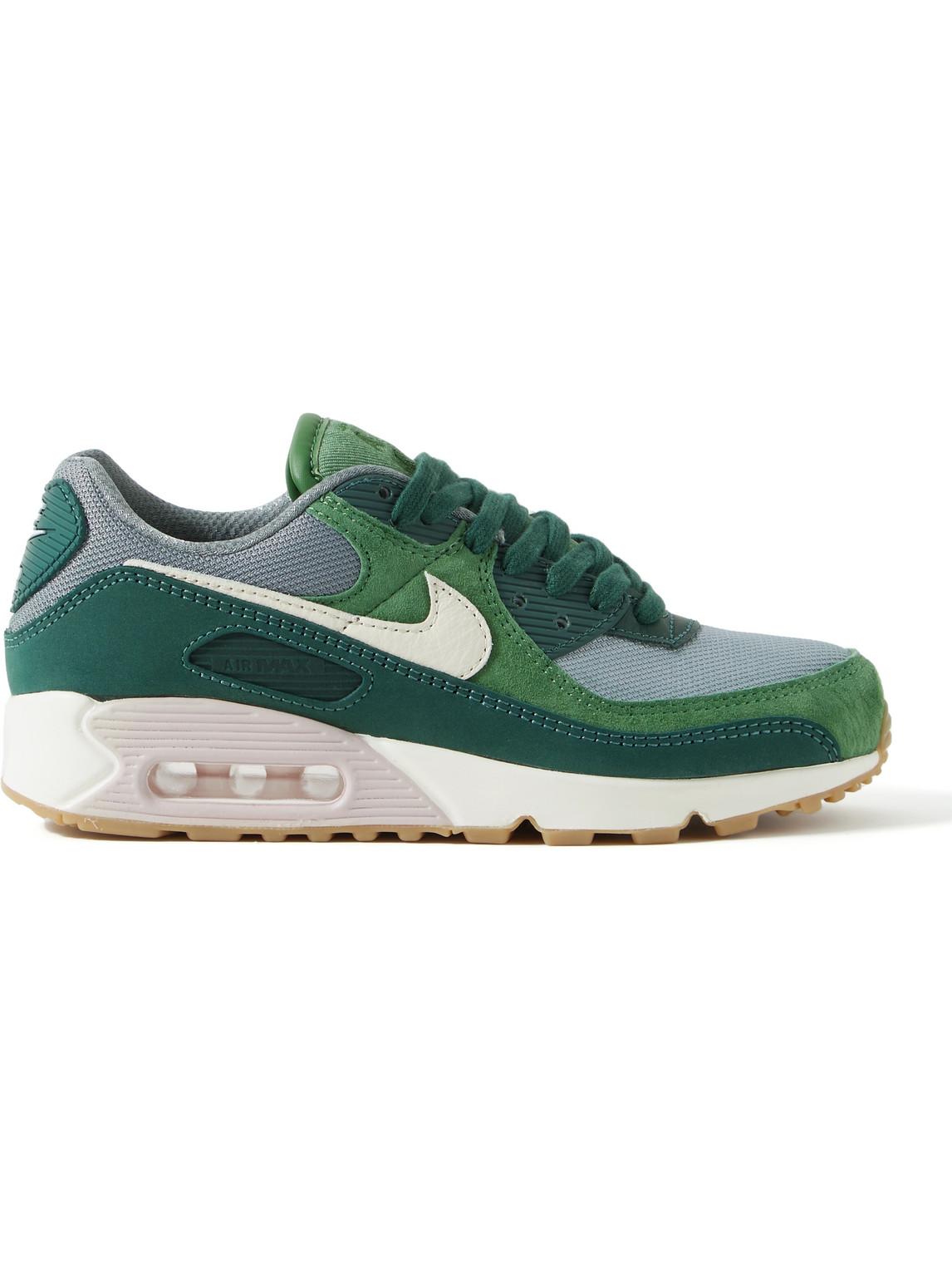 bagageruimte Andrew Halliday fantoom Nike Air Max 90 Premium Suede And Leather-trimmed Mesh Sneakers in Green  for Men | Lyst