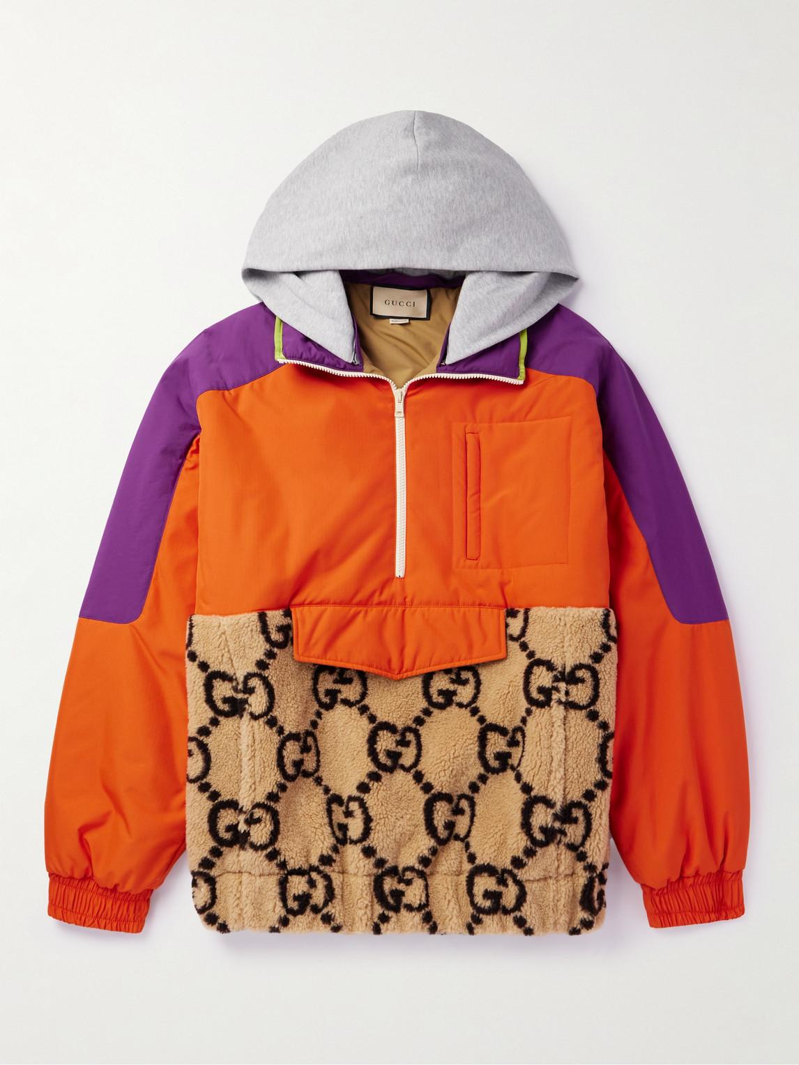 Fleece And Jersey trimmed Shell Half zip Jacket