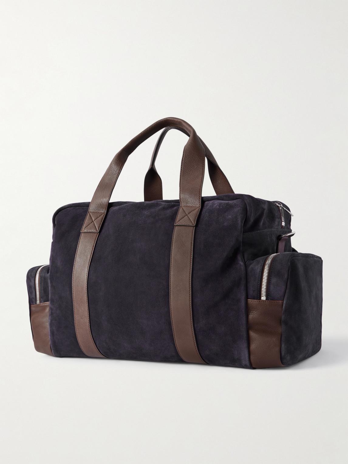Brunello Cucinelli Leather-trimmed Suede Weekend Bag in Black for