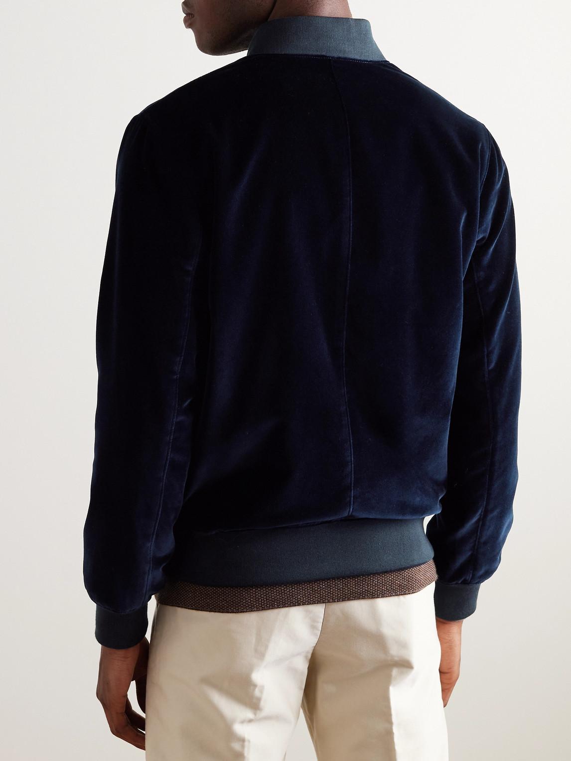 Blue velvet bomber jacket mens hotsell