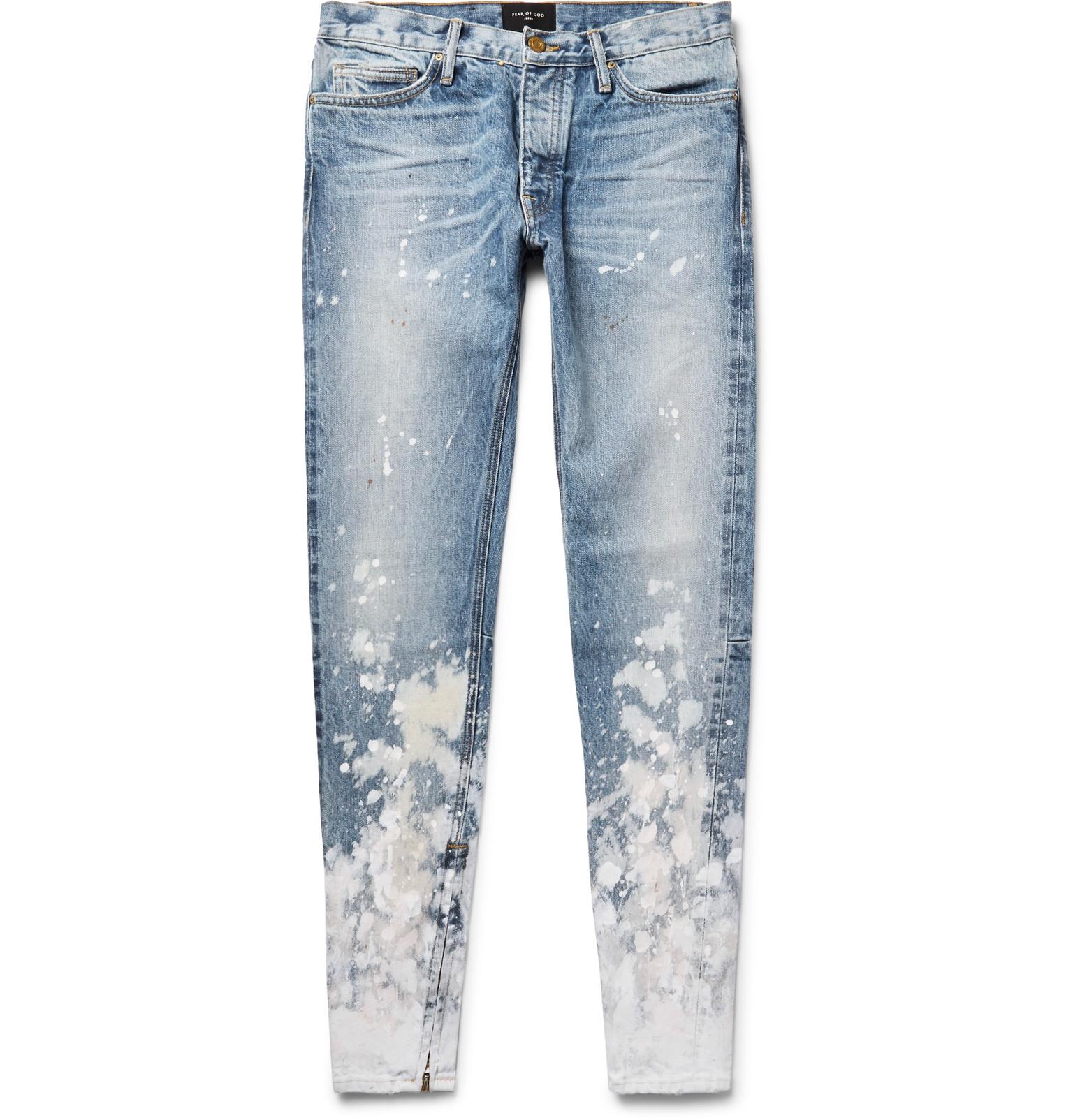 fear of god bleached jeans