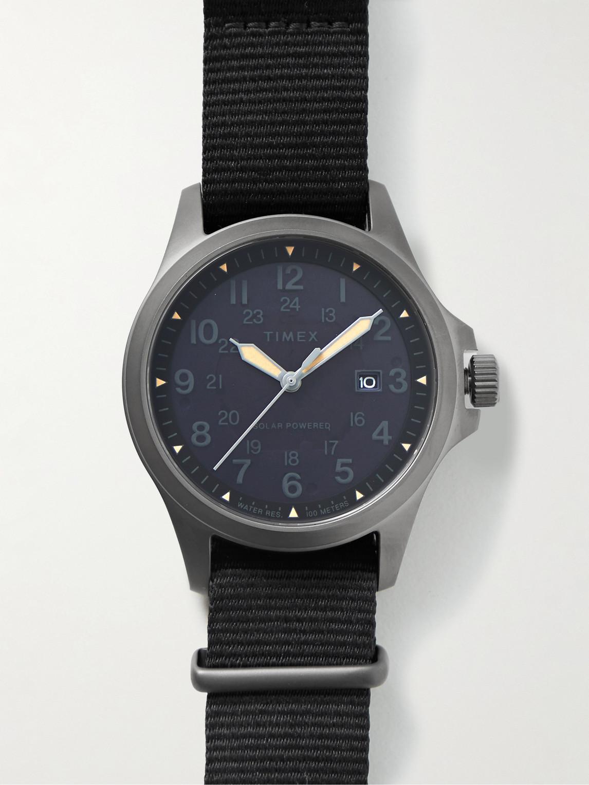 Timex Expedition North Field Post Solar 41mm Stainless Steel And Recycledwebbing Watch in Black