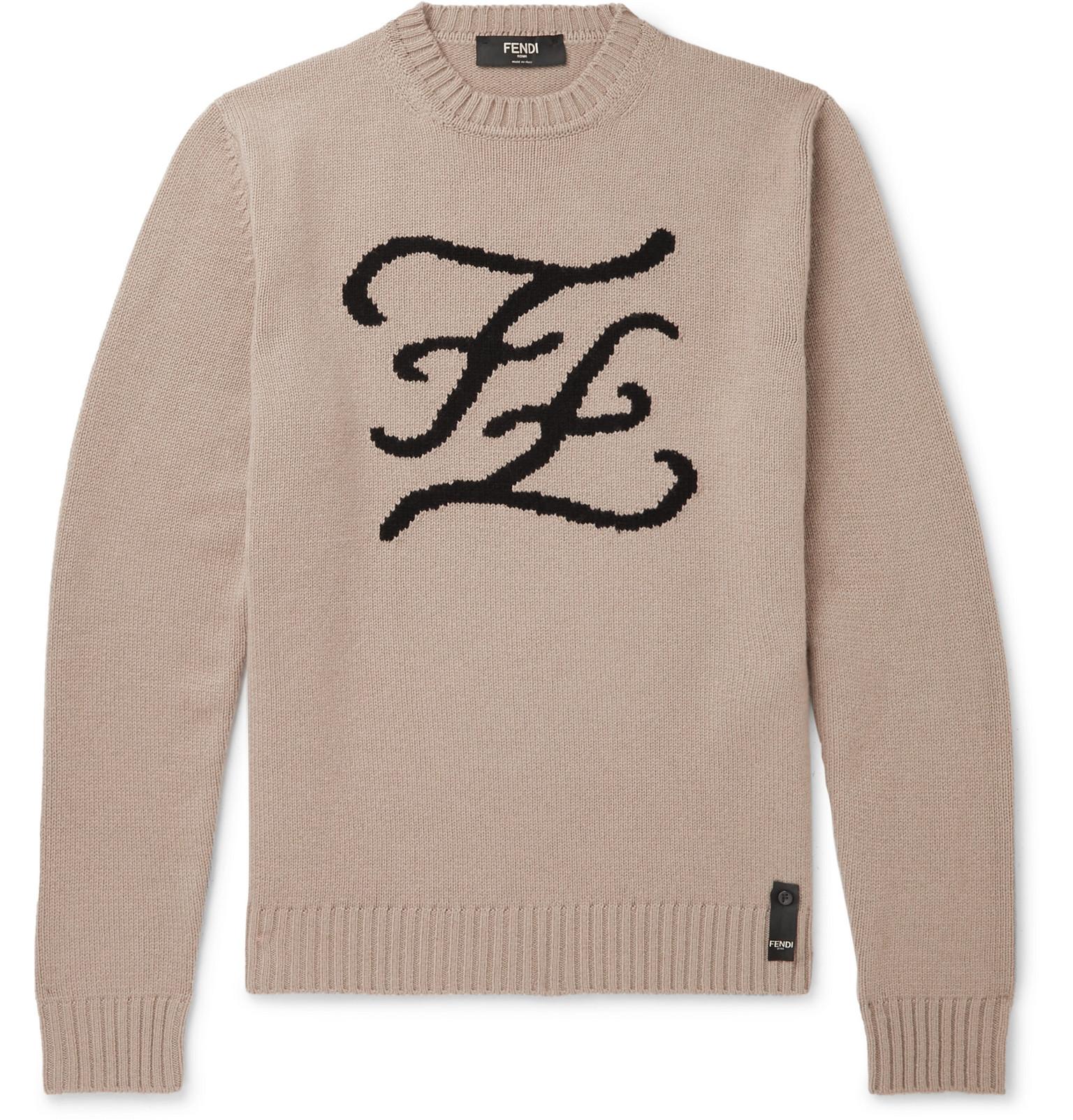 fendi logo intarsia sweater
